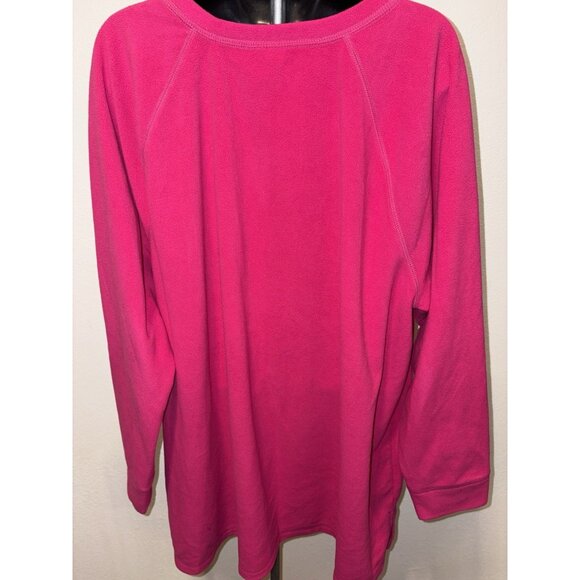 Danskin Now Pink Fleece Pullover Blouse 3X 22W/24W Top - Picture 6 of 9